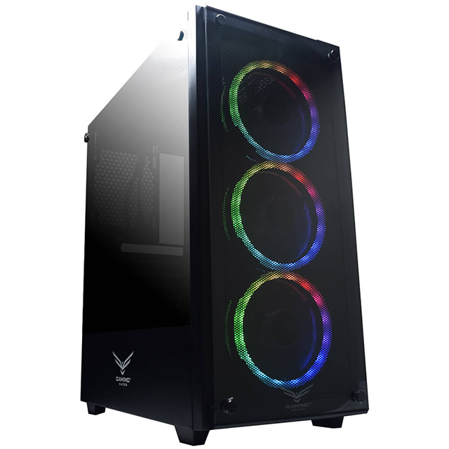 Gabinete Naceb Player NA-0603 / Cristal Templado / ATX / Negro / Led Multicolor / USB 3.0 / Audio HD