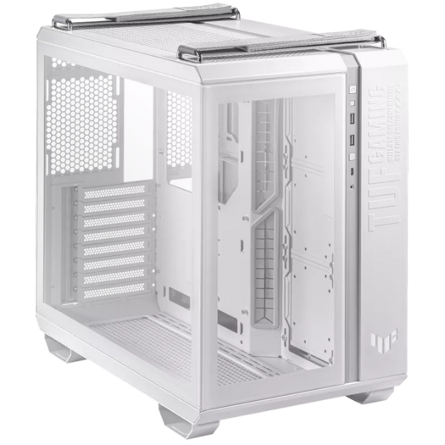 Gabinete Asus GT502 TUF Gaming White / ATX, Micro-ATX, Mini-ITX / Dual Chamber Chassis / Panel Frontal con Usb Type-C / Diseño Full Modular / Vista Panorámica / GT502/WHT/TG