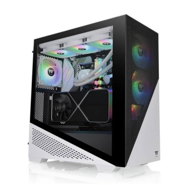 Gabinete Thermaltake Divider 370 TG Snow ARGB / Midi-Tower, ATX/Micro-ATX/Mini-ITX / Cristal Templado / USB 3.0 / Sin Fuente / 3 Ventiladores ARGB Instalados / Blanco / CA-1S4-00M6WN-00