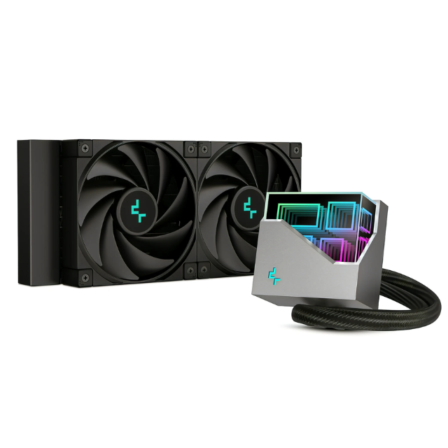 Enfriamiento Líquido DeepCool LT520 Black / 240mm 4ª Generación bomba de doble cámara 3100RPM / Infinity Mirror ARGB Block / 280w TDP AIO Cooler / Anti-fugas Tech CPU enfriador de agua para AMD AM4/AM5 LGA 1700/1200 / R-LT520-BKAMNF-G-1