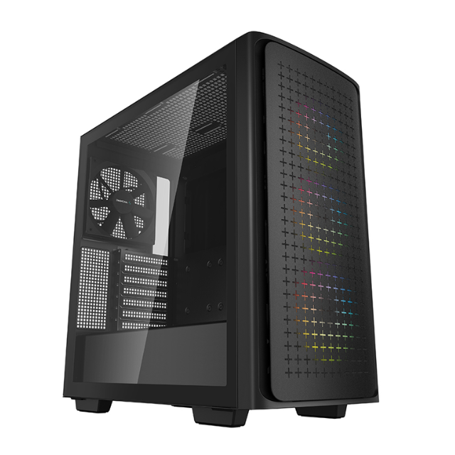 Gabinete Gamer DeepCool CK560 / Cristal Templado / RGB / Midi-Tower, Mini-ITX/Micro-ATX/ATX/E-ATX / USB 3.0 / Sin Fuente / Negro / R-CK560-BKAAE4-G-1 /