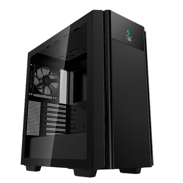 Gabinete DEEPCOOL CH510 MESH DIGITAL / Mini-ITX / Micro-ATX / ATX / E-ATX / Cristal Templado / Incluye 1 ventilador / Pantalla Incorporada para temperaturas GPU y CPU