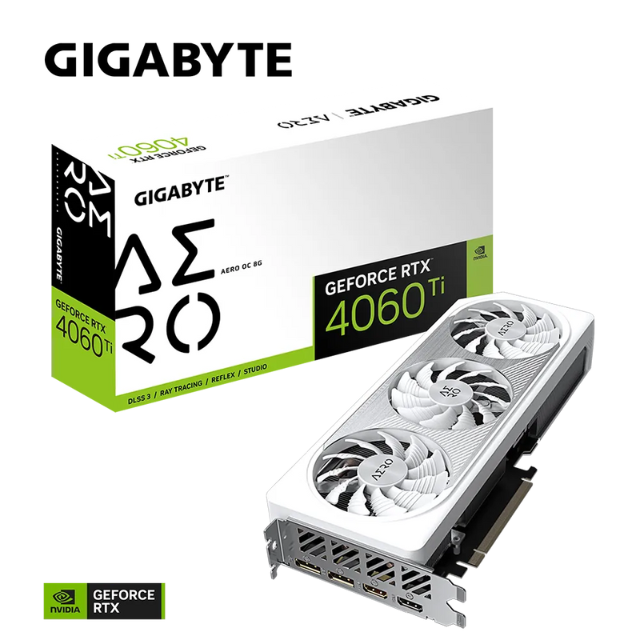 Tarjeta de video Nvidia Gigabyte GeForce RTX 4060 TI AERO OC 8G, DLSS 3, RAY TRACING, REFLEX, STUDIO, GDDR6, WINDFORCE, GV-N406TAERO OC-8GD