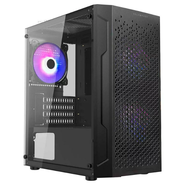 Gabinete Balam Rush Artic GI725 / RGB / Cristal Templado / Mini-Tower / Micro-ATX/Mini-ITX / USB 3.0/2.0 / Sin Fuente / 3 Ventiladores RGB Instalados / Negro / BR-936118