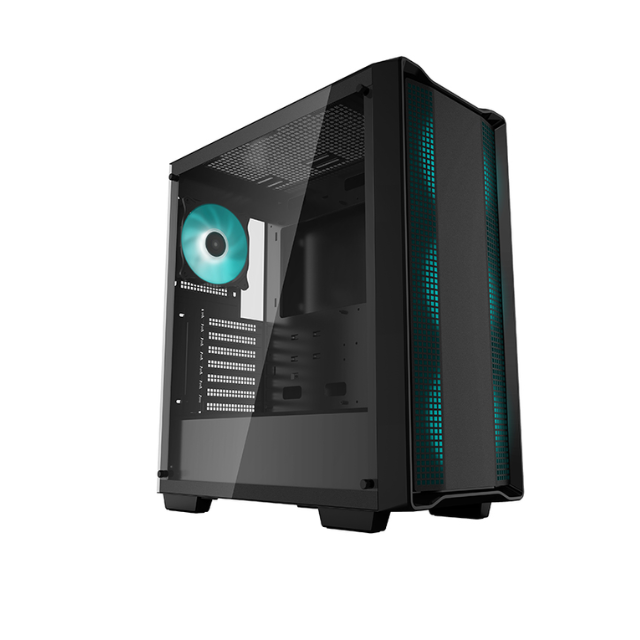 Gabinete Gamer DeepCool CC560 + Fuente de Poder PK600D de 600W (R-CC560-SIBKGAA4-A-1), Color Negro, Formato Media Torre