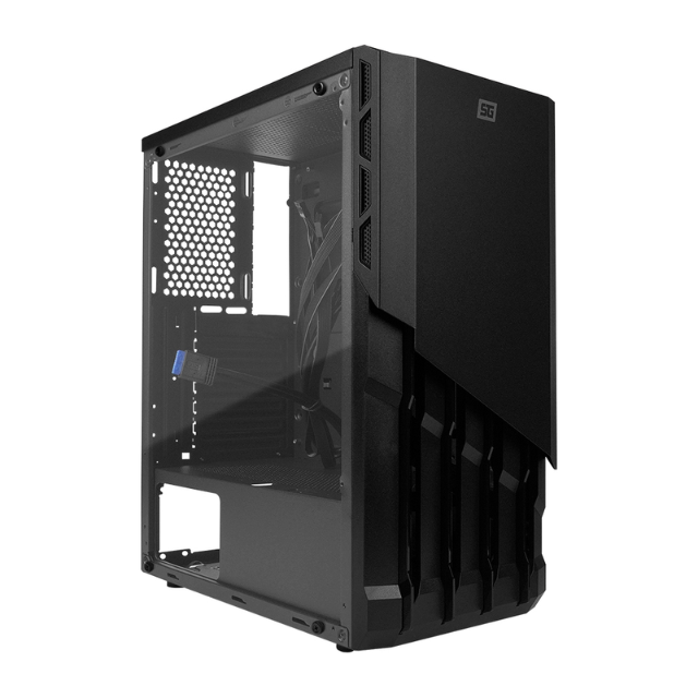 Gabinete Vorago Start The Game Csg-530 / Atx/micro Atx/itx / 2 Usb 1.0, 2 Usb 3.0 / Cristal Templado / Sin Fuente / Color Negro / CSG-530