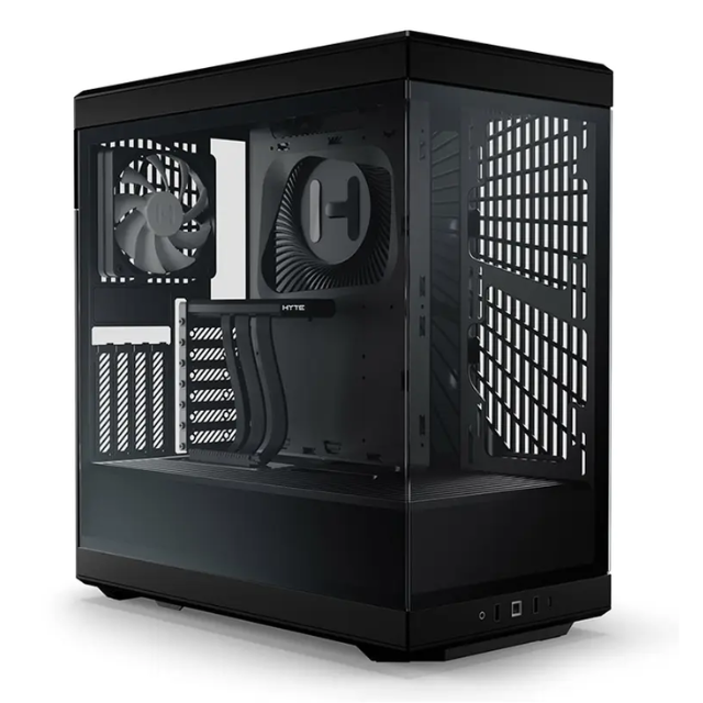 Gabinete HYTE Y40 / ATX Mid Tower / 2x 120mm ventiladores pre instalados / Cristal Templado panorámico moderno y estético con cable elevador PCIE 4.0 incluido / Color Negro/ CS-HYTE-Y40-B /