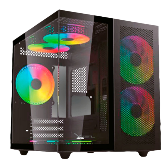 Gabinete Gamer Cubo CXi1 / NEGRO / Cristal Templado / Incluye 3 ventiladores ARGB / XZGAMC1B