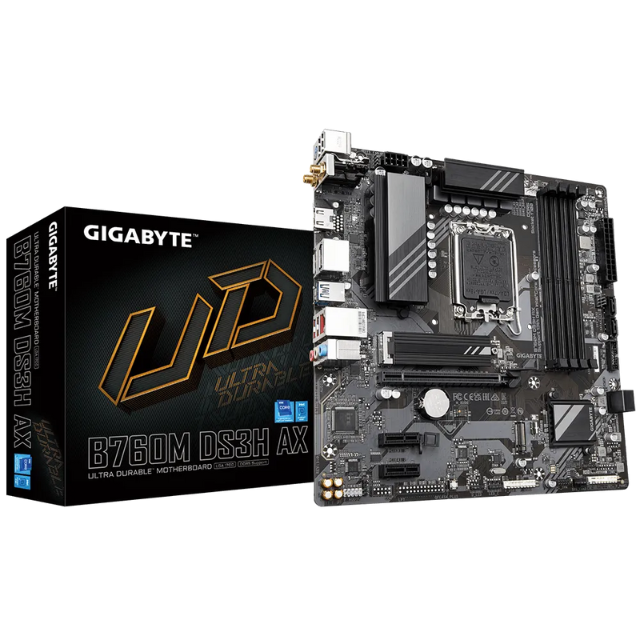 Tarjeta Madre Gigabyte B760M DS3H AX / DDR5 / LGA1700 / Intel B760 / HDMI / Up to 128GB DDR5 / B760M DS3H AX