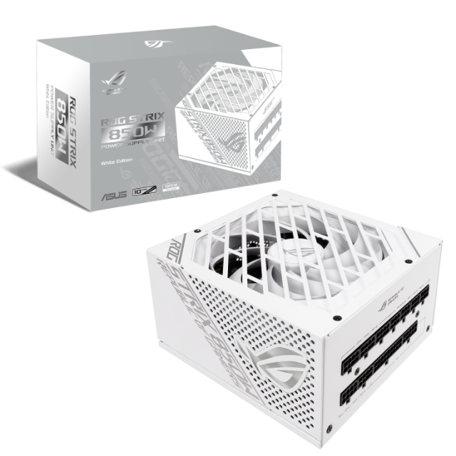 Fuente de poder Asus ROG Strix 850W WHITE / 80 Plus Gold Full Modular / ROG-STRIX-850W-WHITE