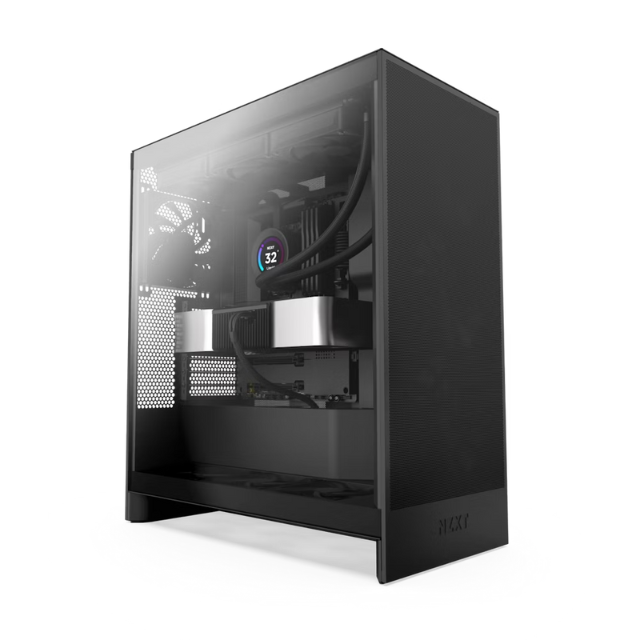 Gabinete NZXT H7 FLOW Negro / Versión 2024 / Cristal Templado / ATX / Sin Fuente / USB Tipo C / 3 Ventiladores 120mm Instalados / CM-H72FB-01