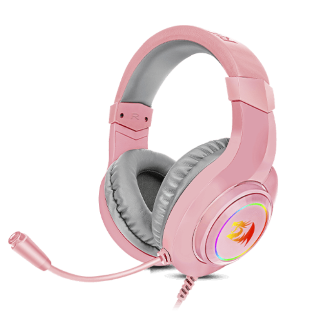 Diadema Gamer Redragon Hylas Rosa H260P-RGB / 3.5mm + USB / PC / Nintendo Switch, Xbox, PS4