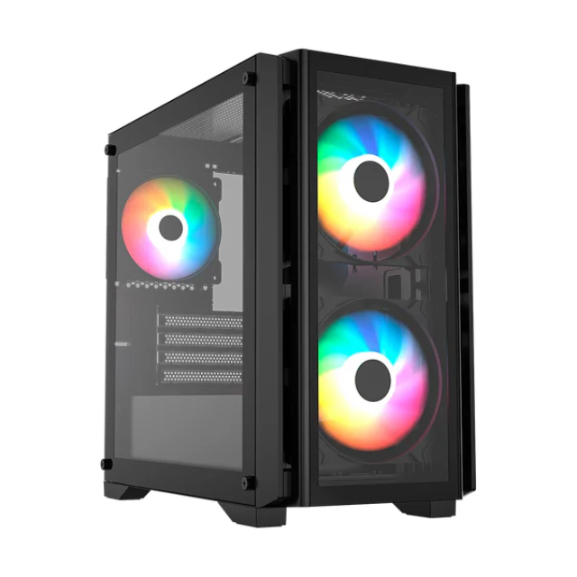 Gabinete Gamer Rush Balam Carbono Crystal 4000C / Micro-ATX / Mini-ITX / Negro / BR-938877