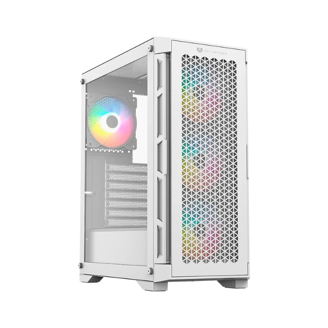 Gabinete Balam Rush Carbono Twin Mate 5000 / Midi-Tower, ATX/Micro-ATX/Mini-ITX / USB 3.0/2.0 / Sin Fuente / 4 Ventiladores RGB Instalados / Blanco / BR-938846