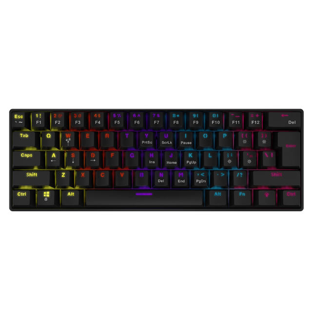 Teclado Gamer Mecanico XPG SUMMONER MINI Switch Blue / 60% / RGB / Español / USB / Negro / SUMMONERMINI61BL-BKCES/