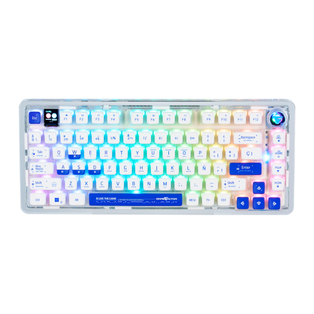 Teclado Game Factor KBG800 / Bluetooth / Gasket / Conexión USB/ Pantalla Led 0.85" / 75% / Blanco / KBG800