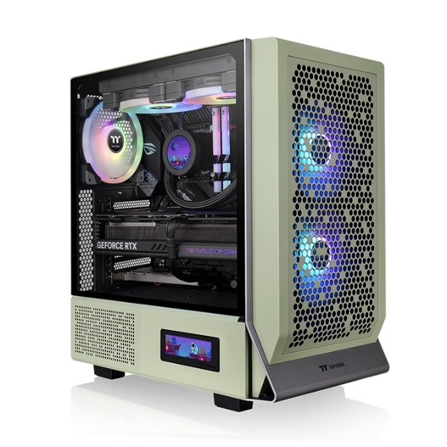 Gabinete Thermaltake Ceres 300 TG ARGB / Cristal Templado / Midi-Tower, ATX/Mini-ITX/Micro-ATX/E-ATX / USB 3.0 Sin Fuente / 3 Ventiladores Instalados / Matcha Green / CA-1Y2-00MEWN-00