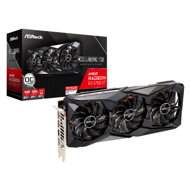 Tarjeta de video Asrock RX 6750 XT CHALLENGER PRO 12GB OC / PCI Express 4.0 Support / 3 x DisplayPort 1.4 / Boost Clock: Up to 2618 MHz / 18 Gbps / RX6750XT CLP 12GO