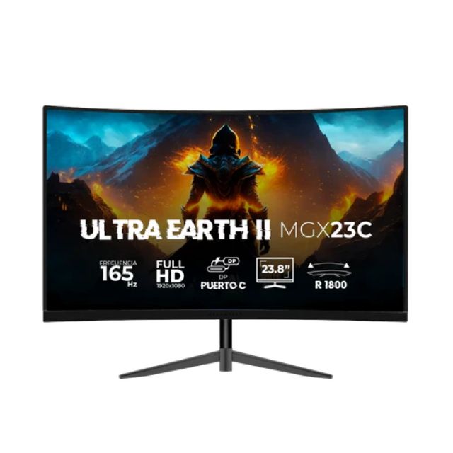 Monitor Gamer Balam Rush MGX23C / Curvo 23.8 Ultra / Earth II / 1ms / 165Hz / Full HD / VA LED / USB-C /BLACK / BR-938327