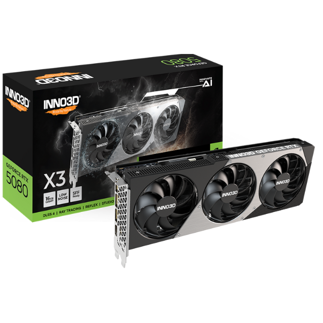 Tarjeta de Video Nvidia GeForce RTX 5080 INNO3D / 16GB GDDR7 / 256-bit / PCI Express Gen 5 /  10752 Cuda Cores 