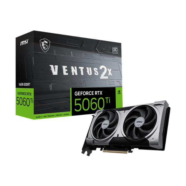 Tarjeta de Video NVIDIA GeForce RTX 5060 Ti VENTUS 2X OC PLUS / 8GB / 128-bit GDDR7 / PCI Express Gen 5 / 912-V536-024