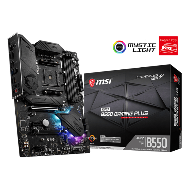 Tarjeta Madre MSI MPG B550 GAMING PLUS/ AM4 / AMD RYZEN 3000 SERIES / ATX