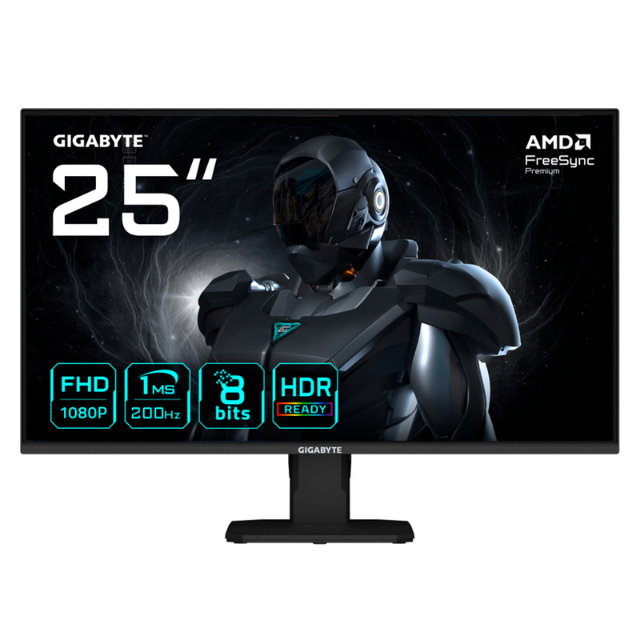 Monitor Gamer Gigabyte GS25F2 / LED 24.5 / FHD / SS IPS / 1ms / 200Hz / HDMI/DisplayPort / Bocinas Integradas / Negro / GS25F2