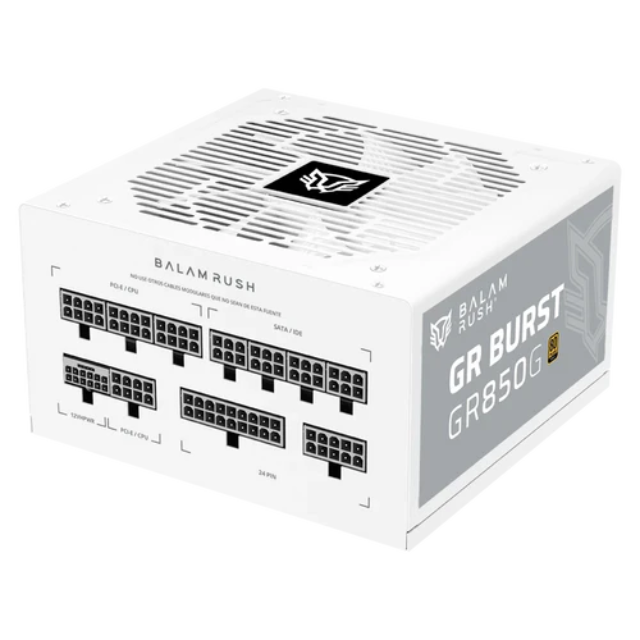 Fuente de Poder Balam Rush GR Burst GR850G 80+ Gold / 20+4 pin / ATX / 850W /Blanca/ BR-940320
