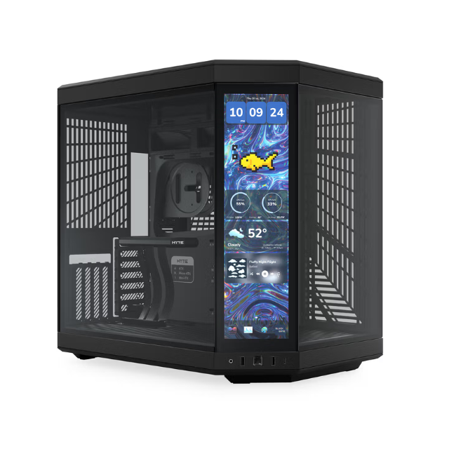 Gabinete HYTE Y70 Touch Infinite / ATX Mid Tower / Doble Cámara / Con Pantalla Táctil LCD de 2.5K integrada / Negro / CS-HYTE-Y70TI-BB