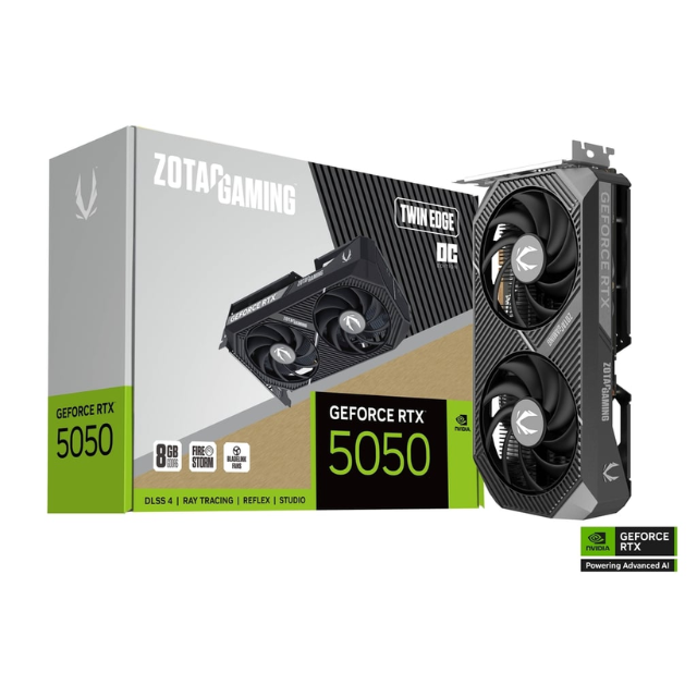 Tarjeta Gráfica ZOTAC GAMING RTX 5050 Twin Edge OC 8GB GDDR6 Reflex 2 RTX AI DLSS4