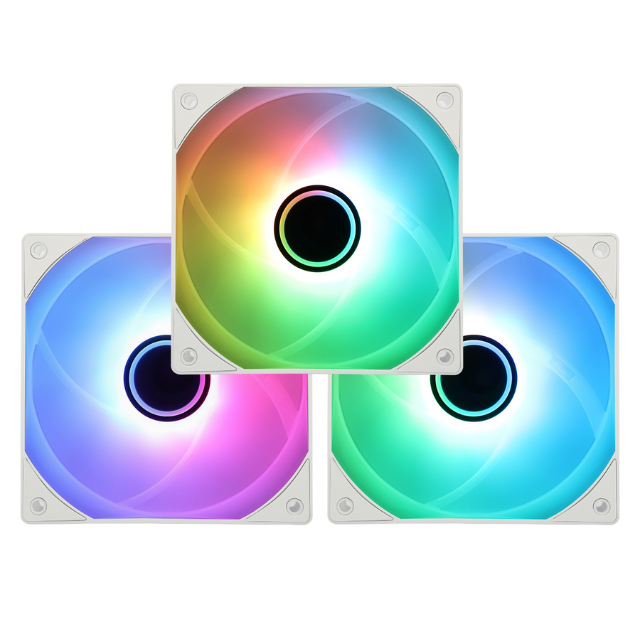 Kit 3 Ventiladores Thermalright TL-C12W-S V3 X3 / Color blanco / 4 PIN PWM 