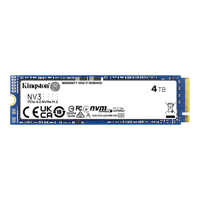 SSD Kingston NV3S NVMe, 4TB, M.2, 5000 MB/s Escritura, 6000 MB/s Lectura, PCI Express 4.0
