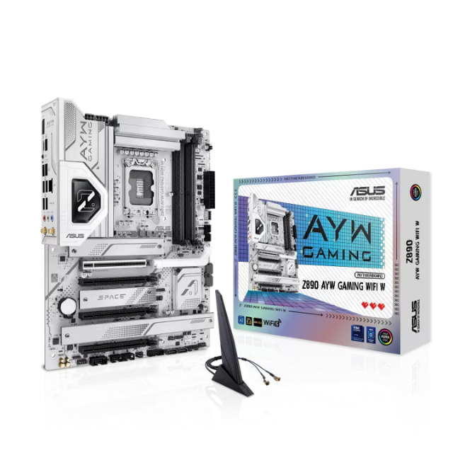 Tarjeta Madre Asus Z890 AYW GAMING WIFI W / Intel® Z890 Chipset / LGA1851 / 4 x DIMM slots, max. 256GB, DDR5