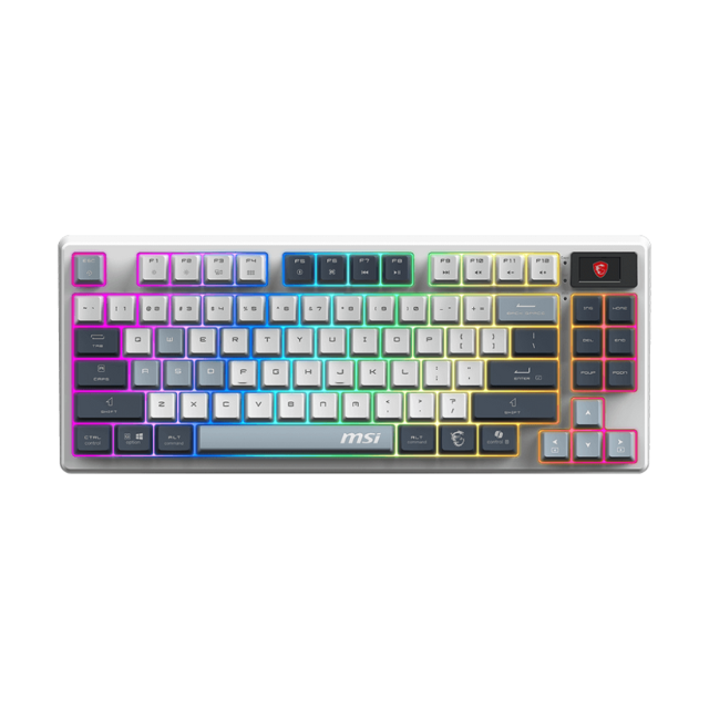 Teclado Gamer MSI Forge GK600 TKL Wireless Sky / Inalámbrico / Switch Mechanical Linear / Dye-Sublimated PBT Keycaps / RGB LED / USB 2.0 / Bluetooth 2.4 GHz / Sky