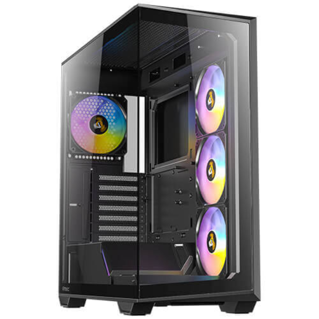 Gabinete Antec C3 ARGB / Midi-Tower, ATX/E-ATX/ITX/Micro-ATX / USB 2.0/3.0 / Sin Fuente / 4 Ventiladores Instalados / Black / C3 ARGB