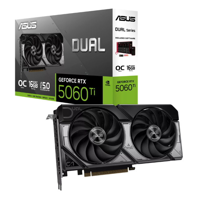 Tarjeta de Video ASUS NVIDIA GeForce RTX 5060 Ti DUAL OC Edition / 16GB / 128-bit GDDR7 / PCI Express Gen 5