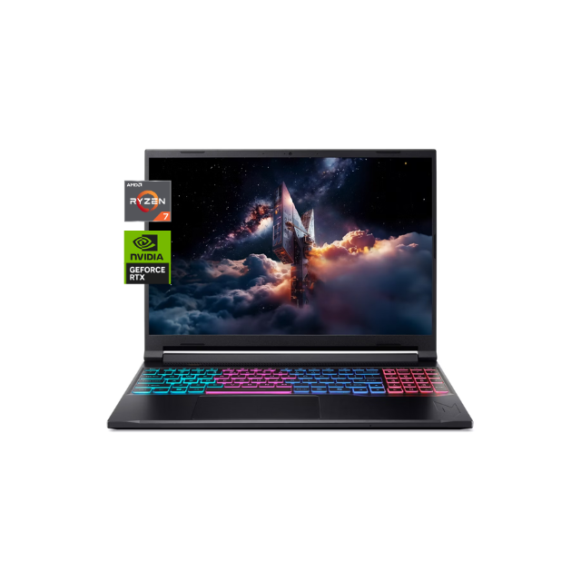 Acer Nitro V 16S AI Laptop Gaming, Ryzen™ 7 260, 16" WQXGA 180Hz IPS, NVIDIA® RTX 5070 8GB, 16GB RAM, 1TB SSD, Windows 11, Teclado RGB 4 Zonas, Negro Obsidiana