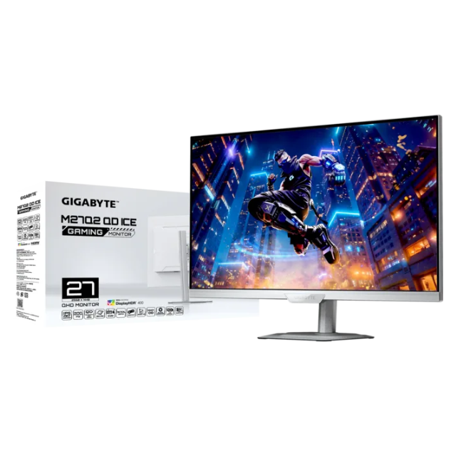 Monitor Gamer Gigabyte M27Q2 QD ICE / LED / 27 / 2560x1440 Quad HD / 200Hz / HDMI/DisplayPort / Blanco / M27Q2 QD ICE