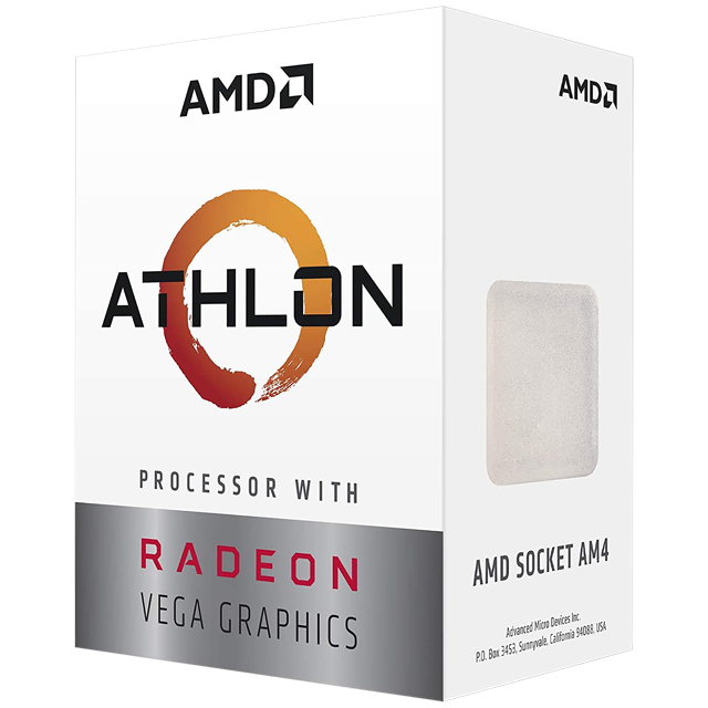 Procesador AMD Athlon 3000G APU 3.5GHz / 2 Core / 4 Thread / Con disipador / Radeon VEGA 3 Integrada / Socket AM4 / YD3000C6FHBOX