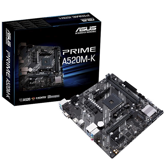 Tarjeta Madre Asus PRIME A520M-K Socket AM4 AMD Ryzen 3ra Generación Ready A520 Micro ATX / DDR4