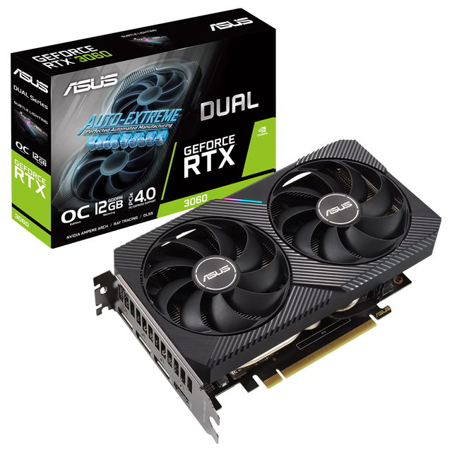 Tarjeta de Video Nvidia GeForce RTX 3060 / 12GB GDDR6 / Asus DUAL OC LHR V2 / DUAL-RTX3060-O12G-V2 