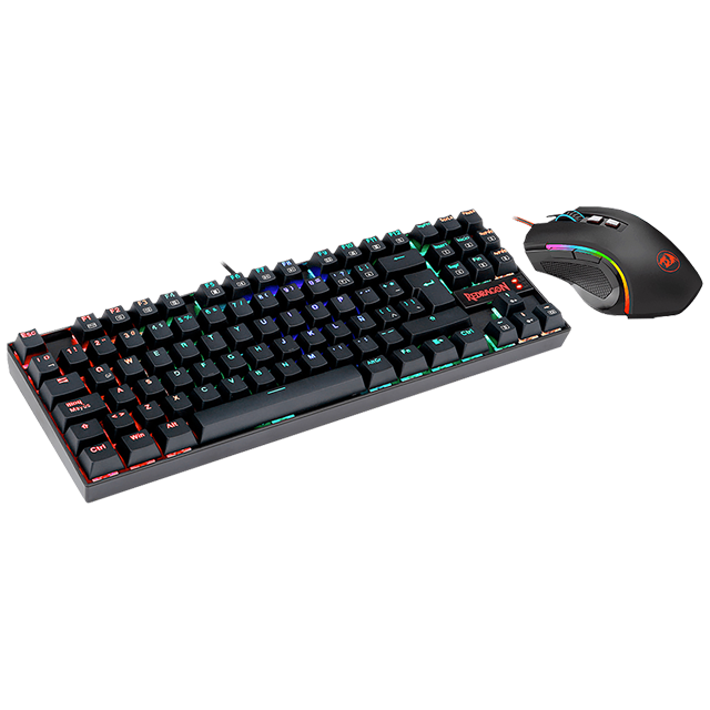 Kit Gamer Redragon Teclado y Mouse / Alámbrico / Mecanico / Iluminación LED RGB / Español / USB / K552RGB+M607 