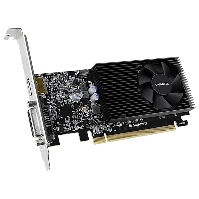 Tarjeta de video NVIDIA GeForce GT 1030 2GB GDDR4 / Gigabyte / HDMI, DVI / GV-N1030D4-2GL