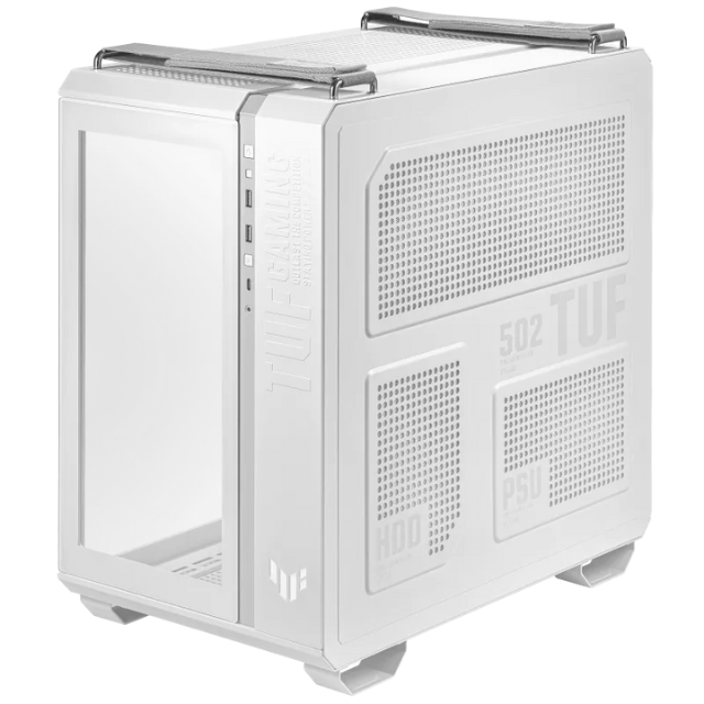 Gabinete Asus GT502 TUF Gaming White / ATX, Micro-ATX, Mini-ITX / Dual Chamber Chassis / Panel Frontal con Usb Type-C / Diseño Full Modular / Vista Panorámica / GT502/WHT/TG