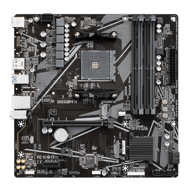 Tarjeta Madre Gigabyte B550M K / Socket AM4 / Ryzen 5000 Series Ready/ Micro ATX