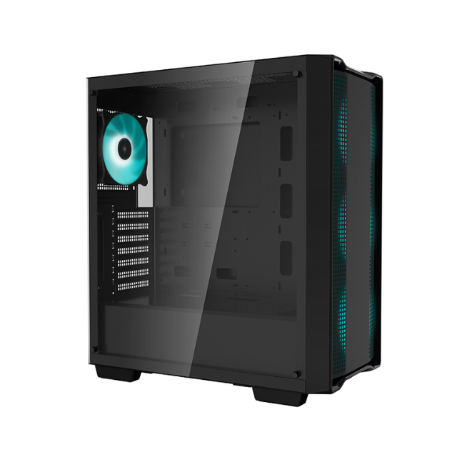 Gabinete Gamer DeepCool CC560 V2 LED / Cristal Templado / Midi-Tower, Mini-ITX/Micro-ATX/ATX / USB 2.0/3.0 / Sin Fuente / 4 Ventiladores Instalados / Negro / R-CC560-BKGAA4-G-1 