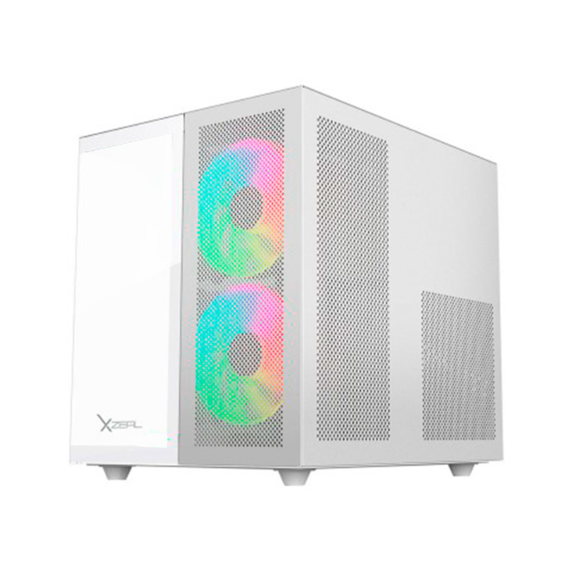 Gabinete Gamer Cubo CXi1 / Blanco / Cristal Templado / Incluye 3 ventiladores ARGB / XZGAMC1W