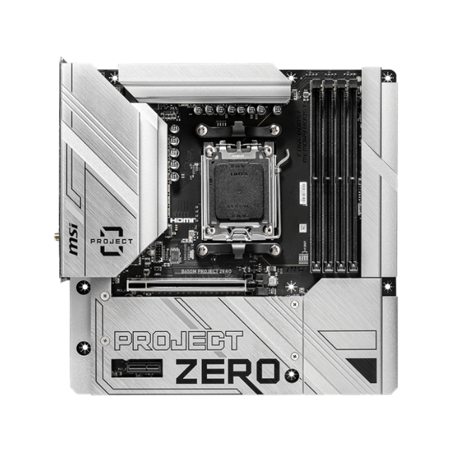 Tarjeta Madre MSI PB650M PROJECT ZERO / mATX / AM5 / B650 / HDMI / Up to 256GB DDR5 / Back Connect / B650M PROJECT ZERO