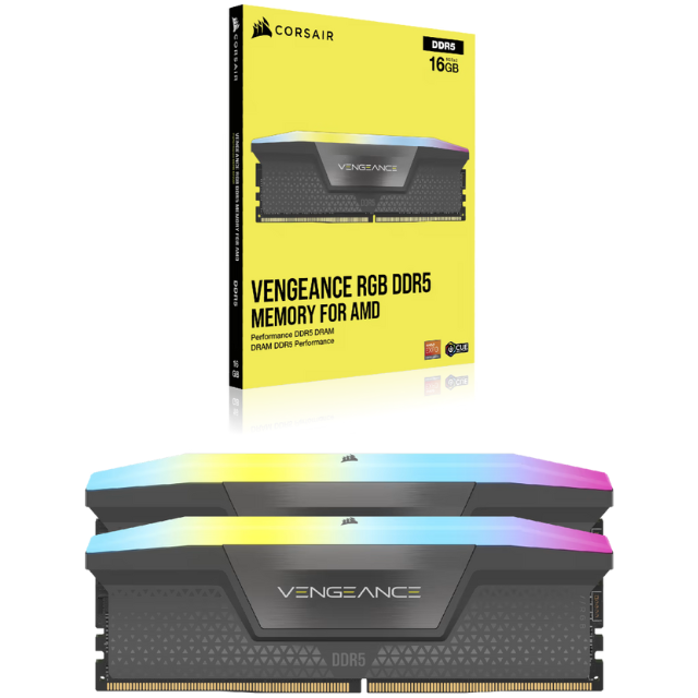 Memoria RAM Corsair Vengeance RGB DDR5 / 6000MHz / 32GB (2x16GB) / CL36 / XMP / CMH32GX5M2D6000Z36K