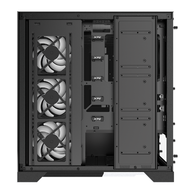 Gabinete XPG Invader X Black / Cristal Templado / ATX / USB 3.2 / Audio HD / Incluye 5 Ventiladores / INVADERXMT-BKCWW